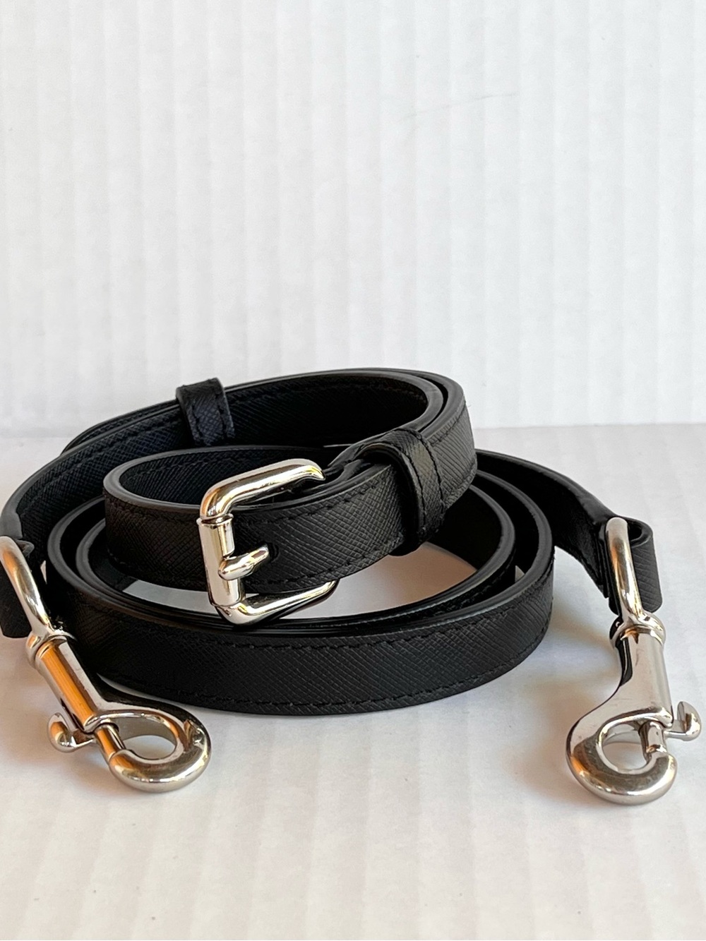 Coach Strap Replacement Safiano Leather Black Silver